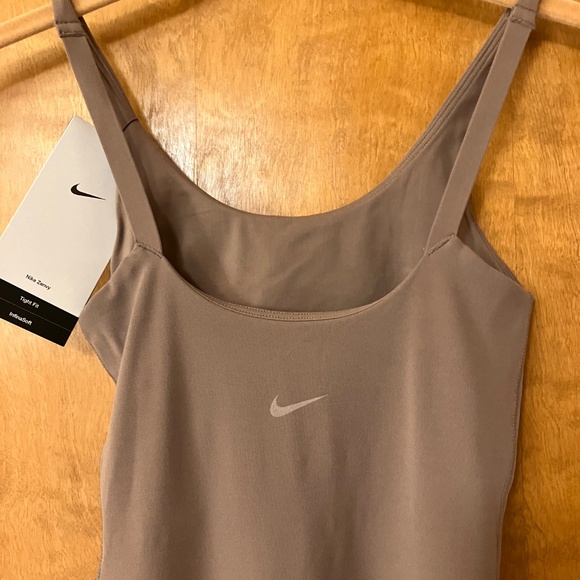 Nike Women's Dri-FIT Zenvy 7/8 Bodysuit - Color Taupe - Picture 3 of 8